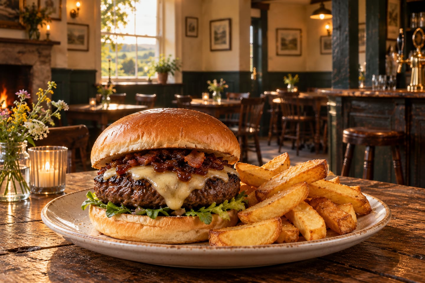 Imagined serving of Fallow Hart burger